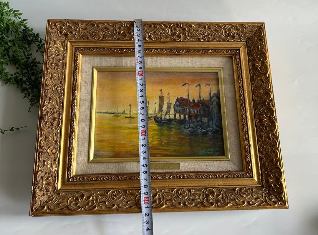 油彩画 Volendam 作家銘あり　額絵　美術品