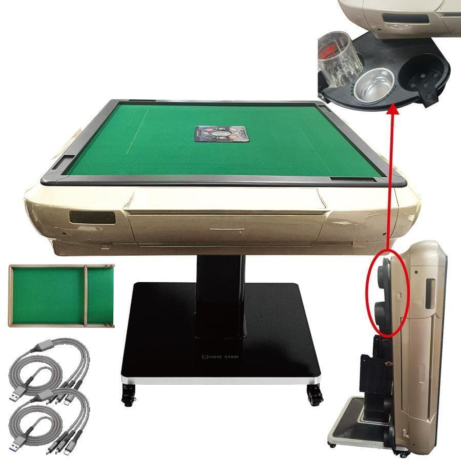 全自動 麻雀卓 ガラス製脚 折りたたみ 静音 テーブルボード付（金：33mm）