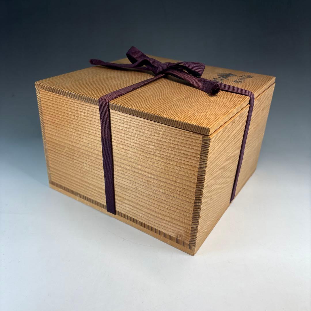 【中古品】輪島塗食籠 蒔絵「玉峰」塗師「静峰」髙台寺蒔絵 外黒塗内銀梨地（共箱）