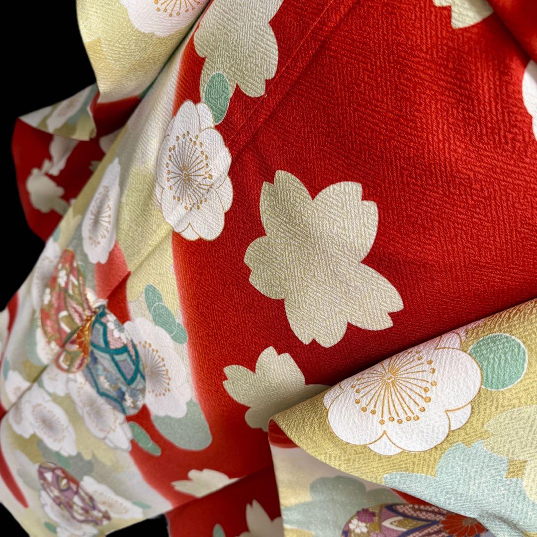 美品 振袖フルセット トールサイズ 160〜170cm 梅・桜・毱・古典柄 裄