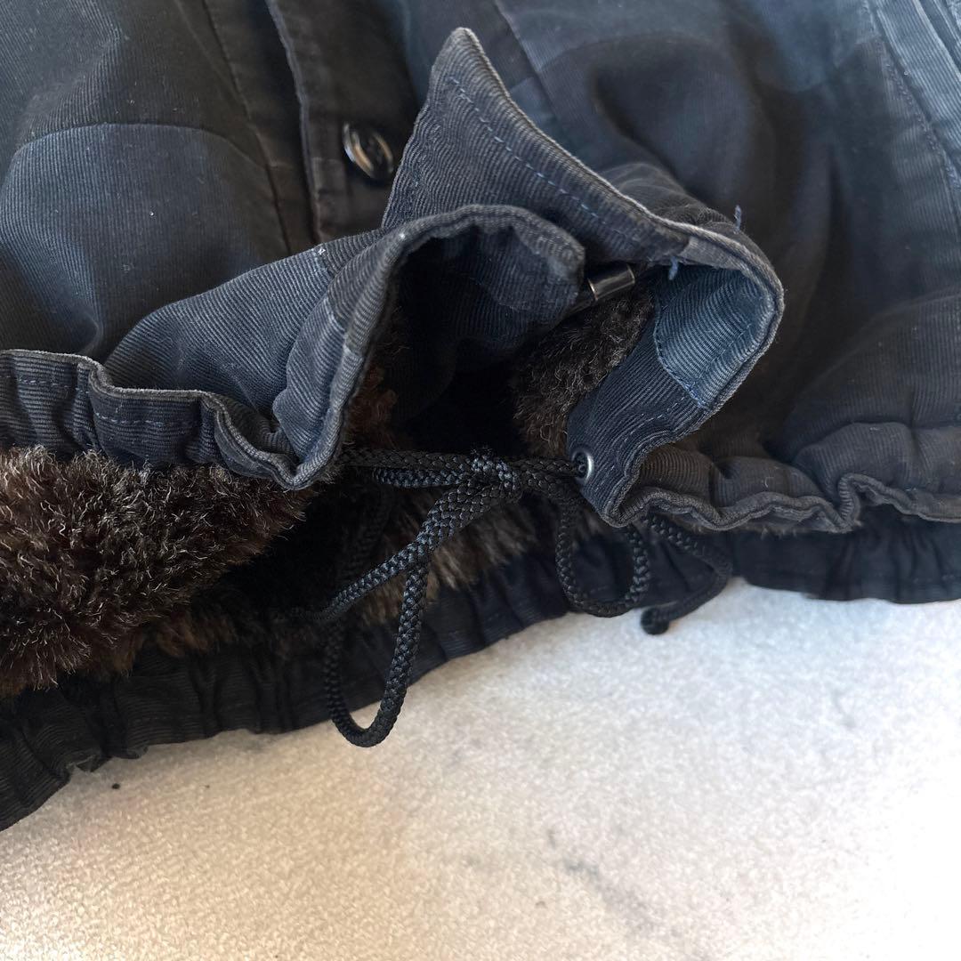 ネペンテス 日本製 裏ボア コットン パッチワーク 短丈 ジャケット 黒ブラック