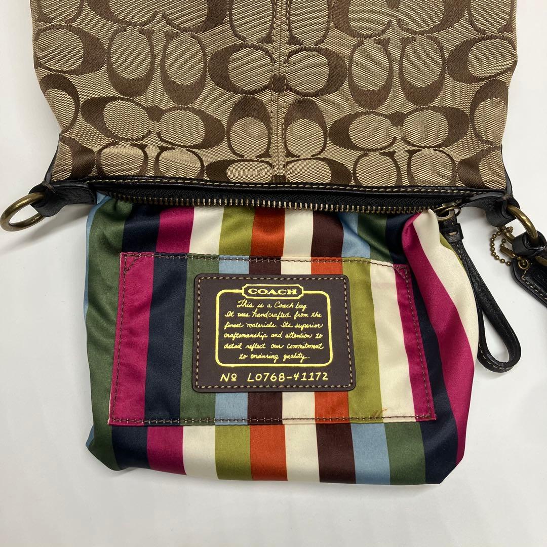 【美品】コーチ レガシー シグネチャー ショルダー バッグ レザー ターンロック