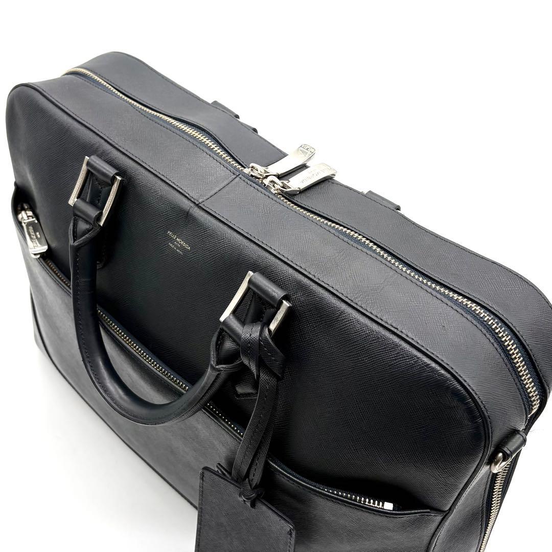 ペッレモルビダ キャピターノ 2way ビジネスバッグ レザー ネイビー 保存袋