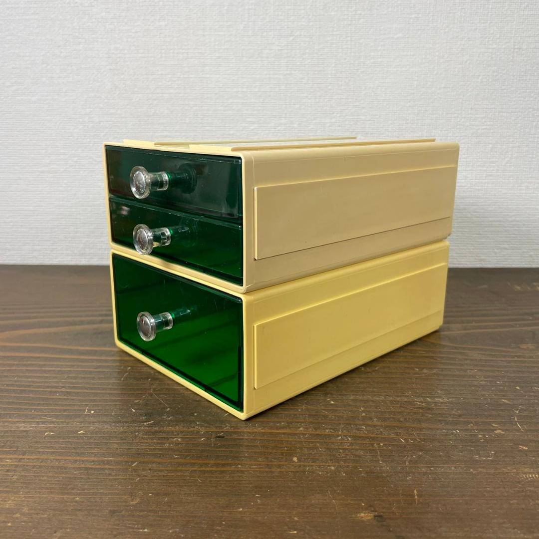 スペースエイジ連結小物入れカセッターアクリルプラスチックケース引き出し