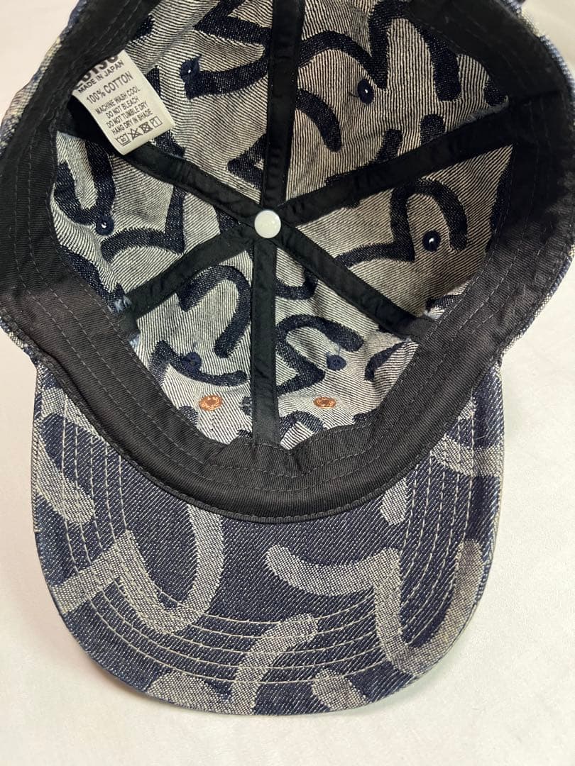 EVISU カモメ総柄キャップ カモメ刺繍ポケット 白カモメ 白タブ