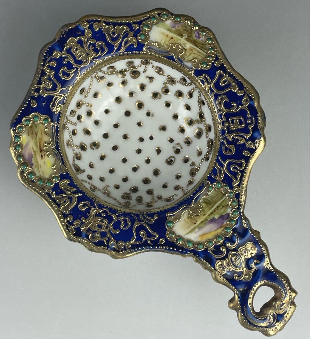 【美品】オールドノリタケ ティーストレーナー 茶漉し ジュエル ジュール スワン