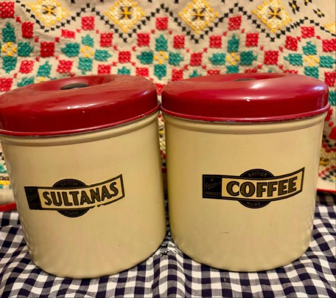 ◇希少人気コレクターズ◇イギリスアンティークgarrison社キャニスター2個