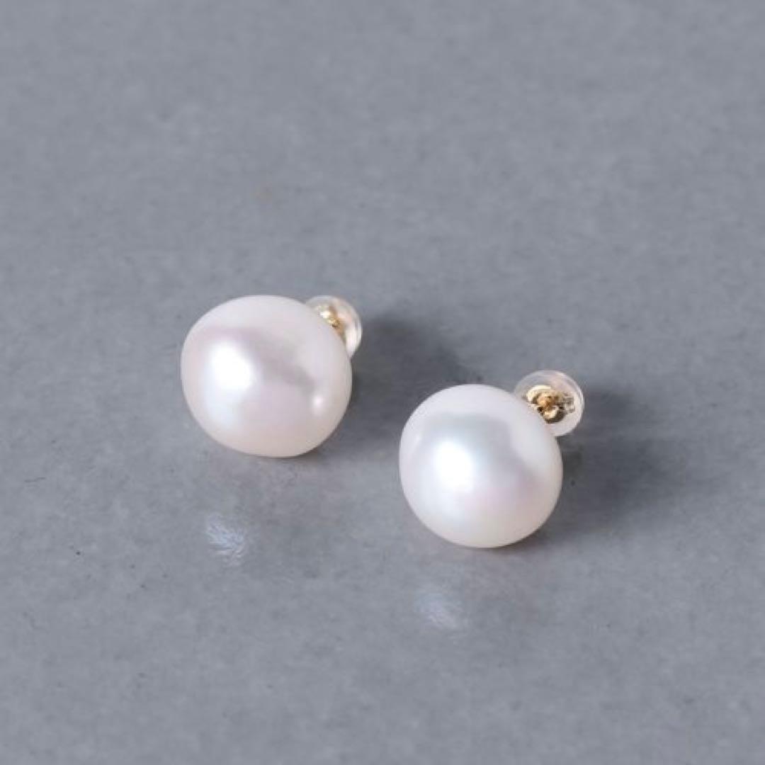 【新品未使用】CADEAUX カドー バロックパール ピアス K18 淡水パール CADEAUX(カドー)｜バロックパールピアス/ホワイト の通販｜ELLESHOP