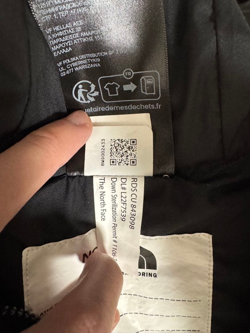 THE NORTH FACE ダウンコート ブラック 700フィル　ベビー９０