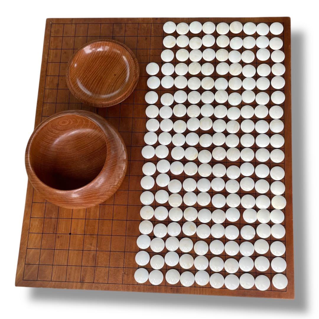 高級囲碁盤 囲碁盤 高級碁石 本蛤碁石 那智黒石 碁笥 へそ有り セット