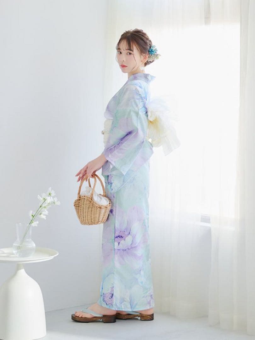 sugar nine 浴衣　ニュアンスフラワーミント牡丹浴衣 浴衣4点セット