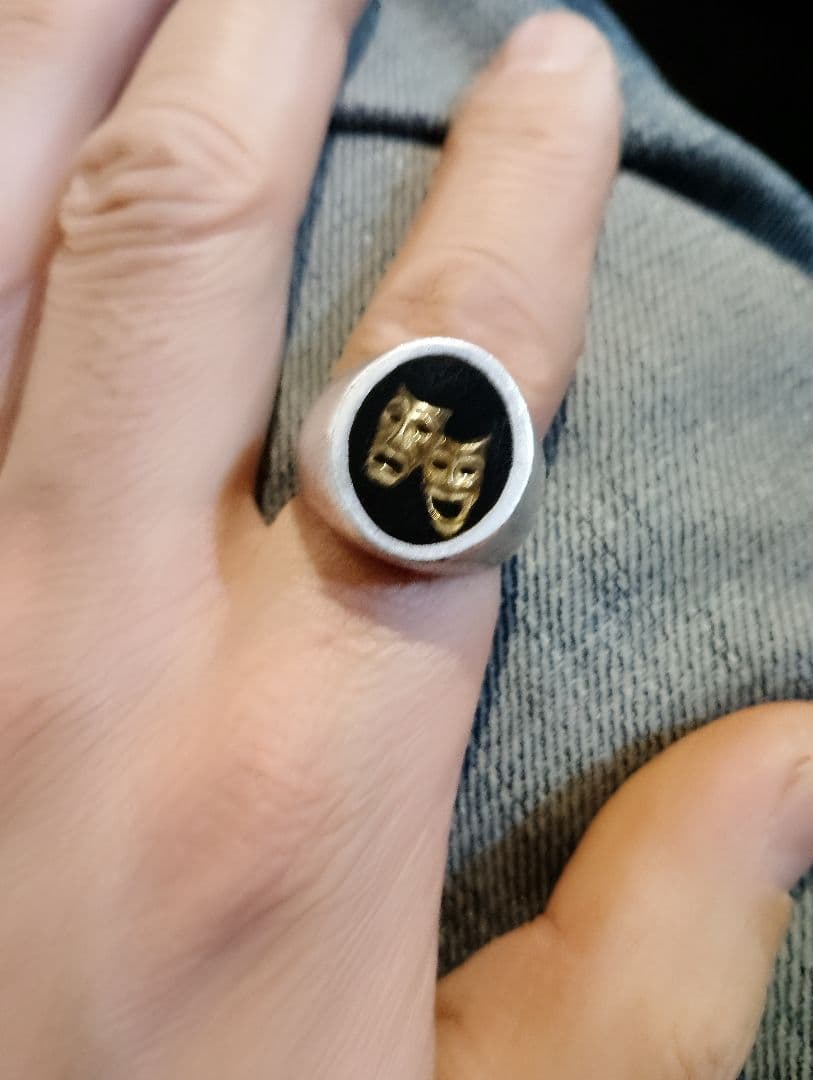 プ*ル様 銀無垢　廃盤品DRY BONES Two Face K18 リング無垢