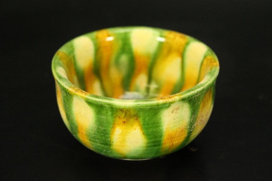 中国美術 唐三彩 盃 盤 揃 有名陶芸家所蔵(HA501)