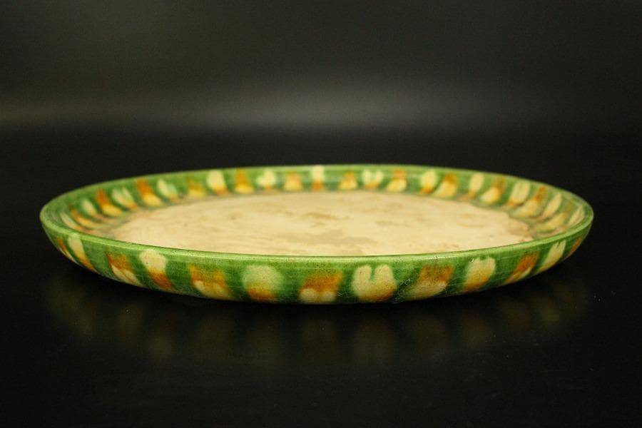 中国美術 唐三彩 盃 盤 揃 有名陶芸家所蔵(HA501)