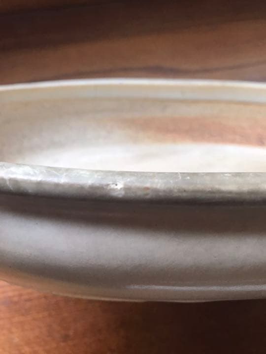 盆栽鉢 超時代希少白泥美しい白い釉薬詳細不明支那鉢和鉢