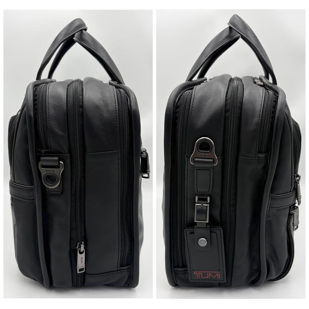 TUMI アルファ 2way ブリーフケース 黒 オールレザー メンズ 多機能