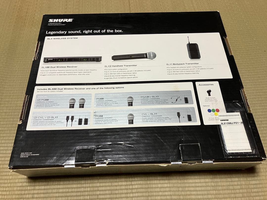 配信機器・PA機器・レコーディング機器 Shure BLX Wireless System PG58 PGA31