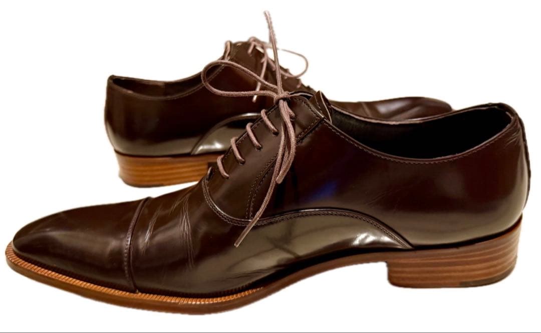 コムサメン ドレスシューズ レザー ダークブラウン26cm ビジネス メンズ革靴