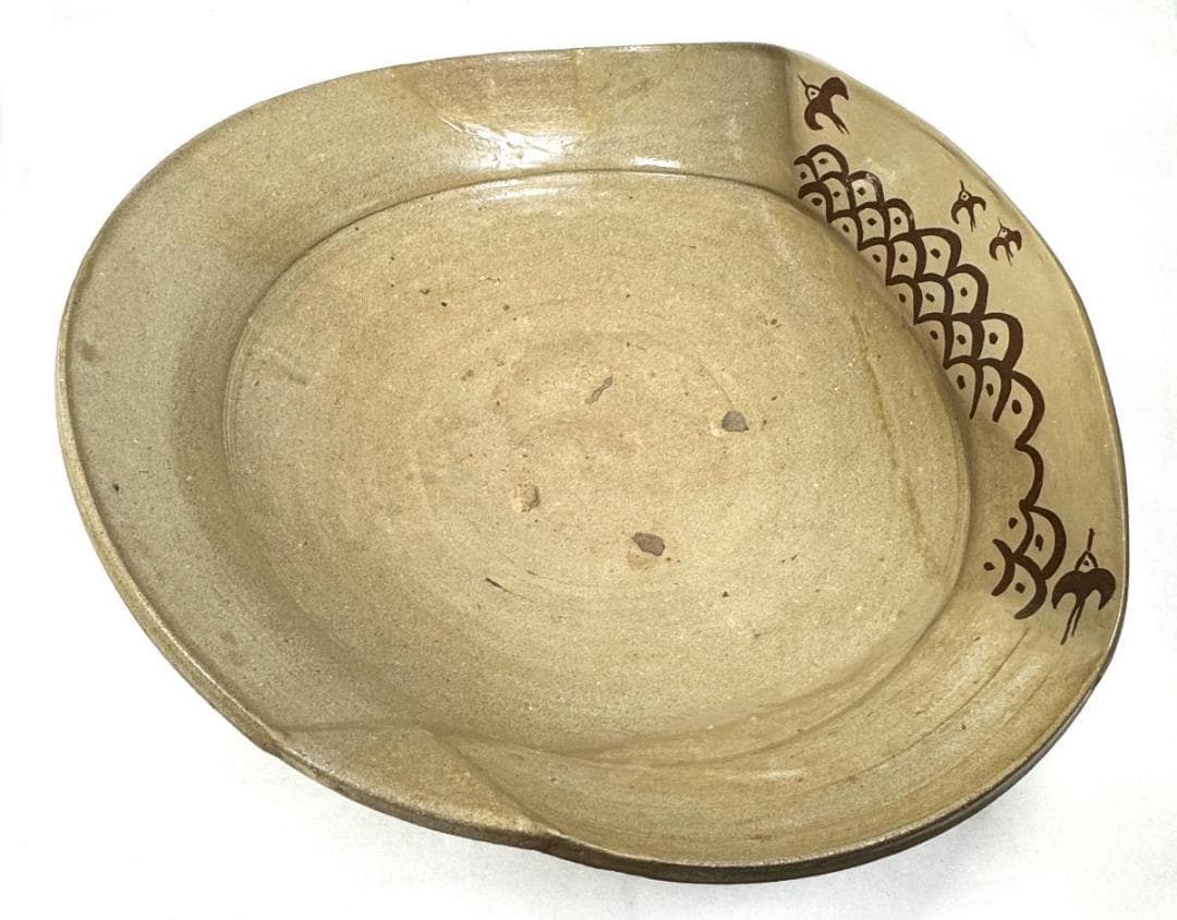 古唐津 絵唐津特大鉢 約3kg 時代物 発掘品 ウブ品 古美術 WWTT117