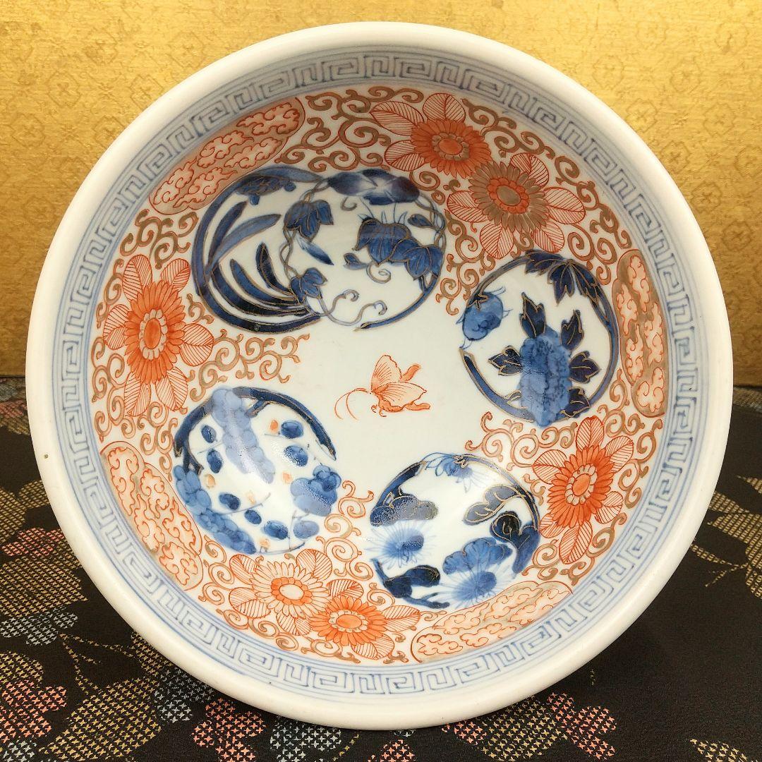 お値下げしました！】古伊万里 色絵 蝶 丸文 盃洗 - メルカリ