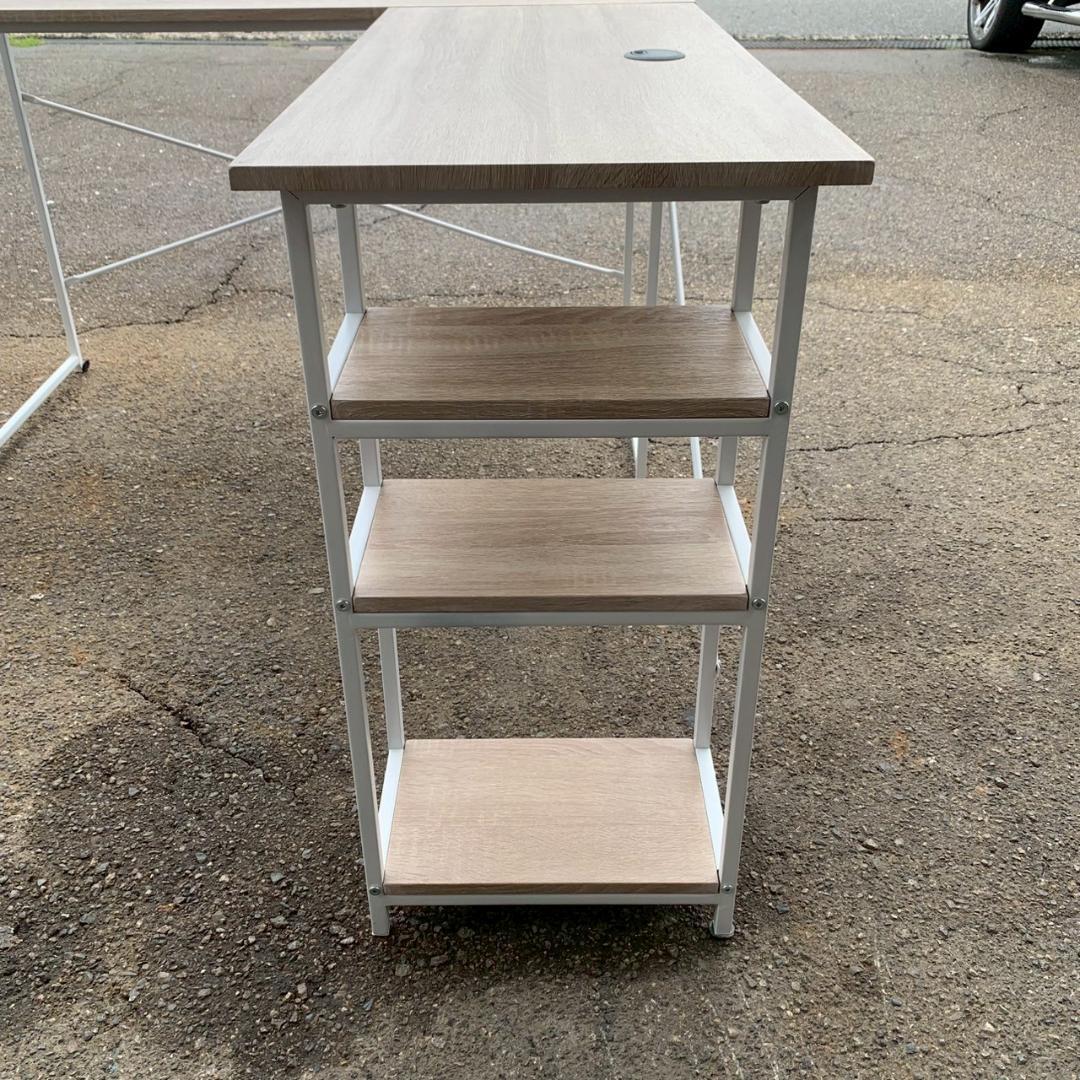 【モダンデコ】 L字型 パソコンデスク ワークデスク 組み立て式 A0445