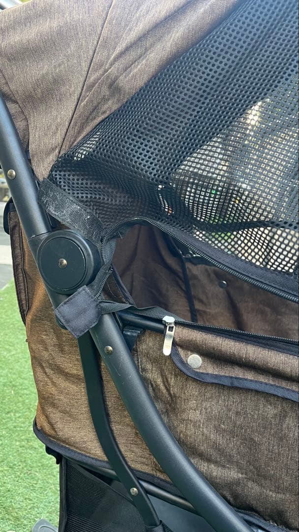 ブラウン メッシュカバー付きペットカート - メルカリ