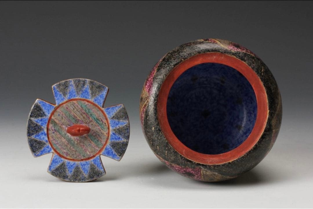 前田正博 色絵金銀彩 香炉 共箱 茶道具 煎茶道具 茶道具 前田正博の