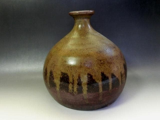 壷■古丹波焼 花瓶 涙艮 徳利 押し葉 花器 一輪挿し 時代物 骨董品■