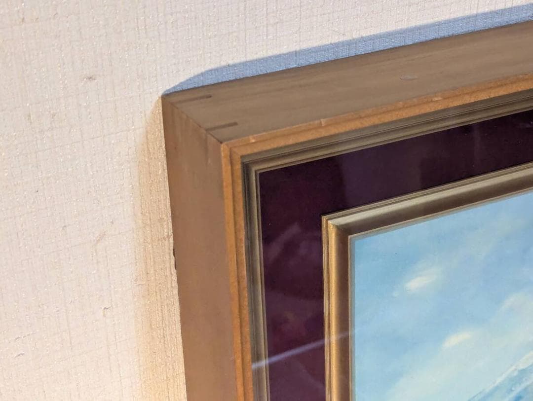 【真作】絵画　山本雅勝　油彩10号　那須高原　雄大な山と秋の風景　W159