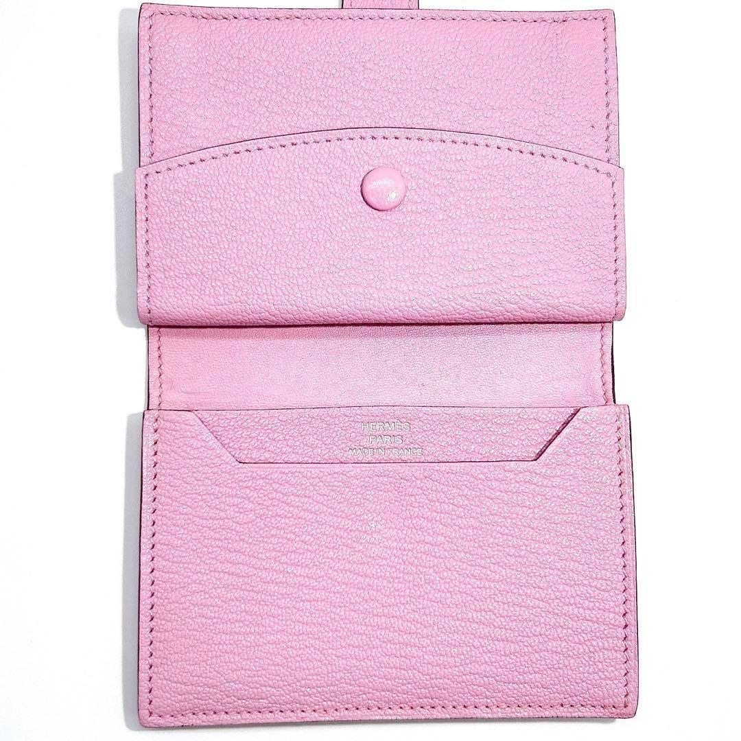 極美品 エルメス ベアンミニ カードケース ケース ミニ財布 ピンク