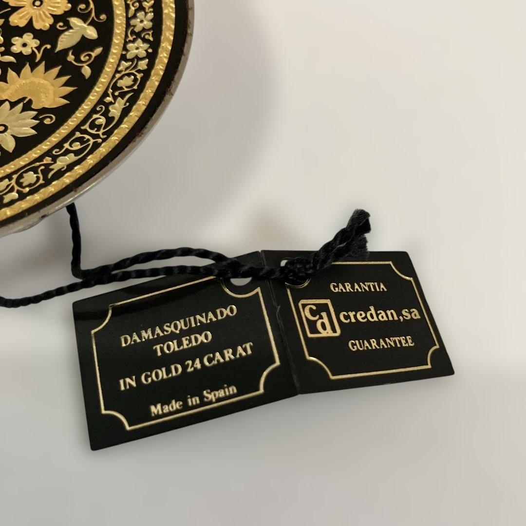 スペイン トレド 象嵌細工「ダマスキナード」 飾り皿（径70㍉、高