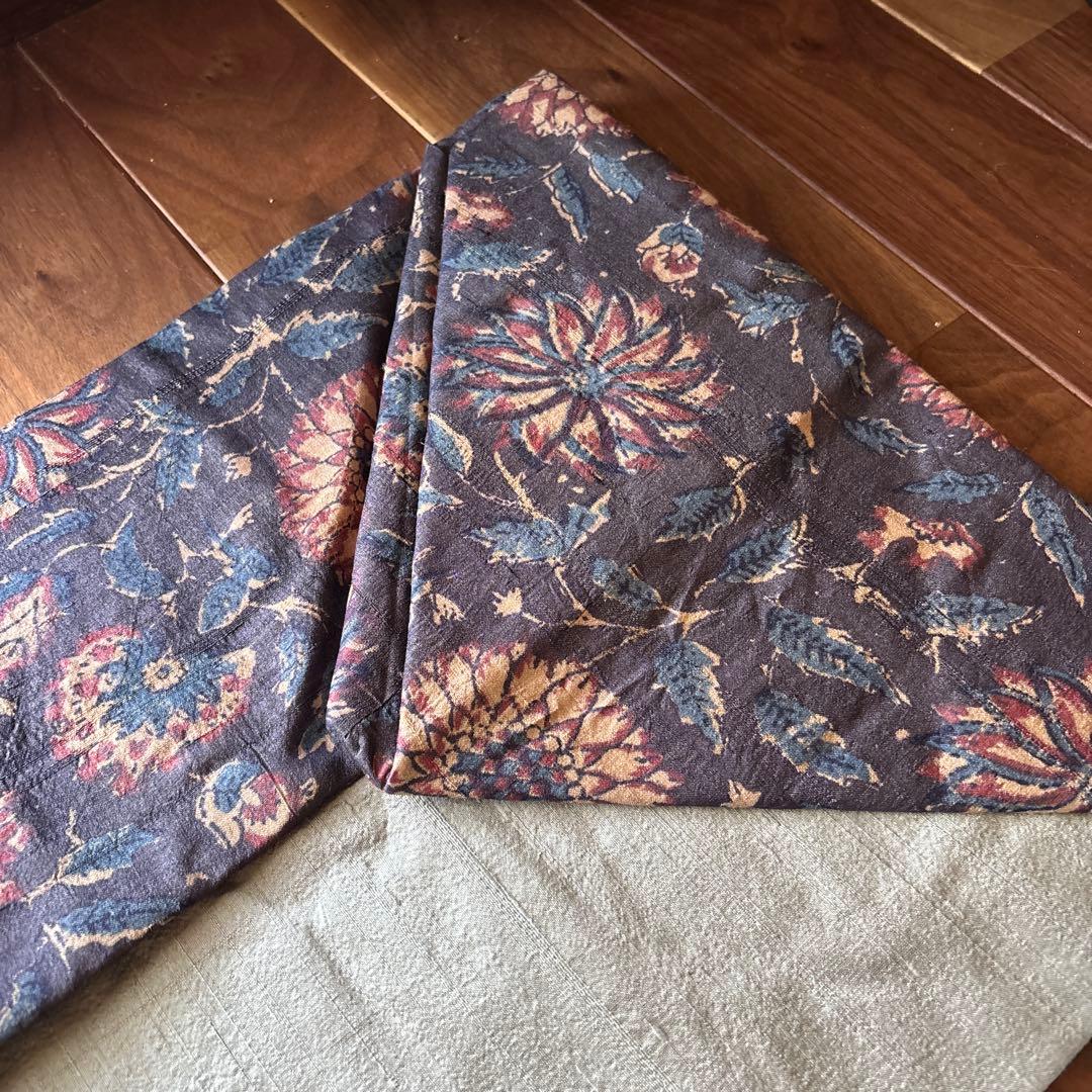 インド更紗 シルク織物 名古屋帯