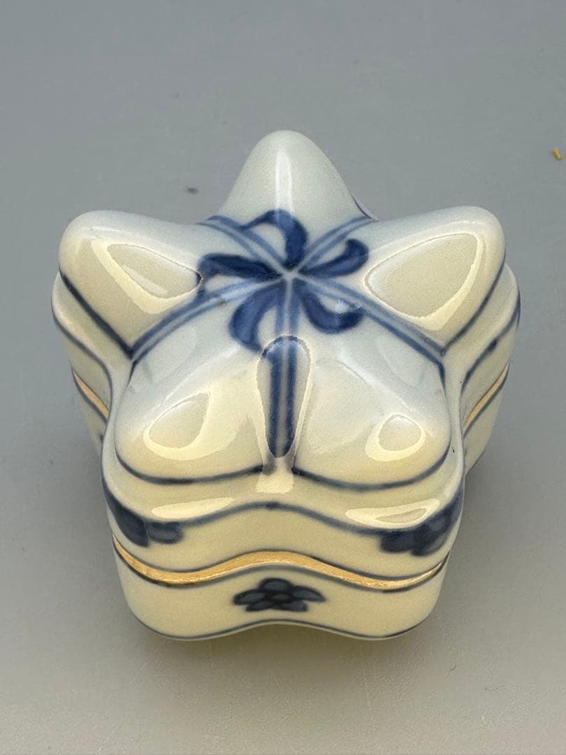 茶道具　香合　高橋道八　染付桔梗