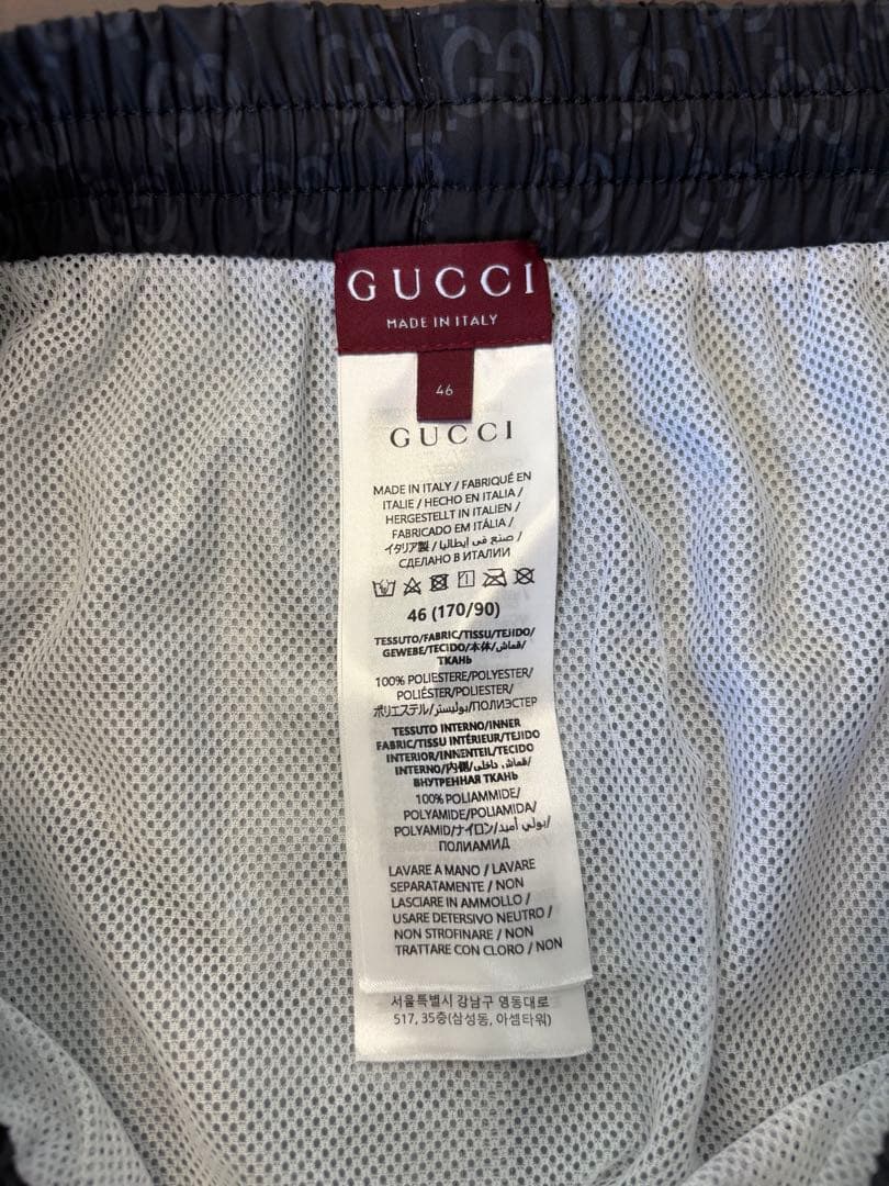 GUCCI】ストレートレッグ ストライプスイムウエア （サイズ46）