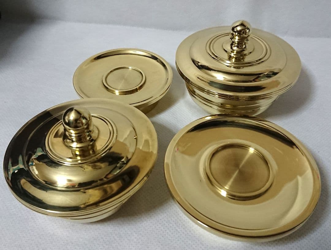 ✶金属工芸品✶塗香器／洒水器 二器セット 真鍮製 京都製 仏具・法具・仏教・密教