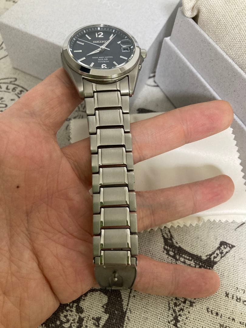 美品！ SEIKO セイコー チタン 電波 メンズ フルコマ sbtm229