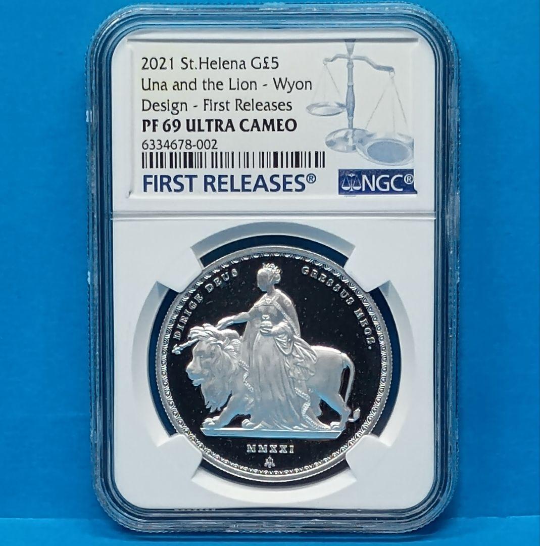 2021 セントヘレナ ウナ ライオン £1 プルーフ銀貨 PF69UC FR 2022年 セントヘレナ ウナとライオン 1オンス プルーフ銀貨 PF69UC