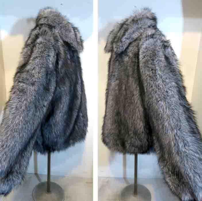 L ファー ブルゾン 大きなサイズ グレー ロック ロカビリー ヴィジュアル系