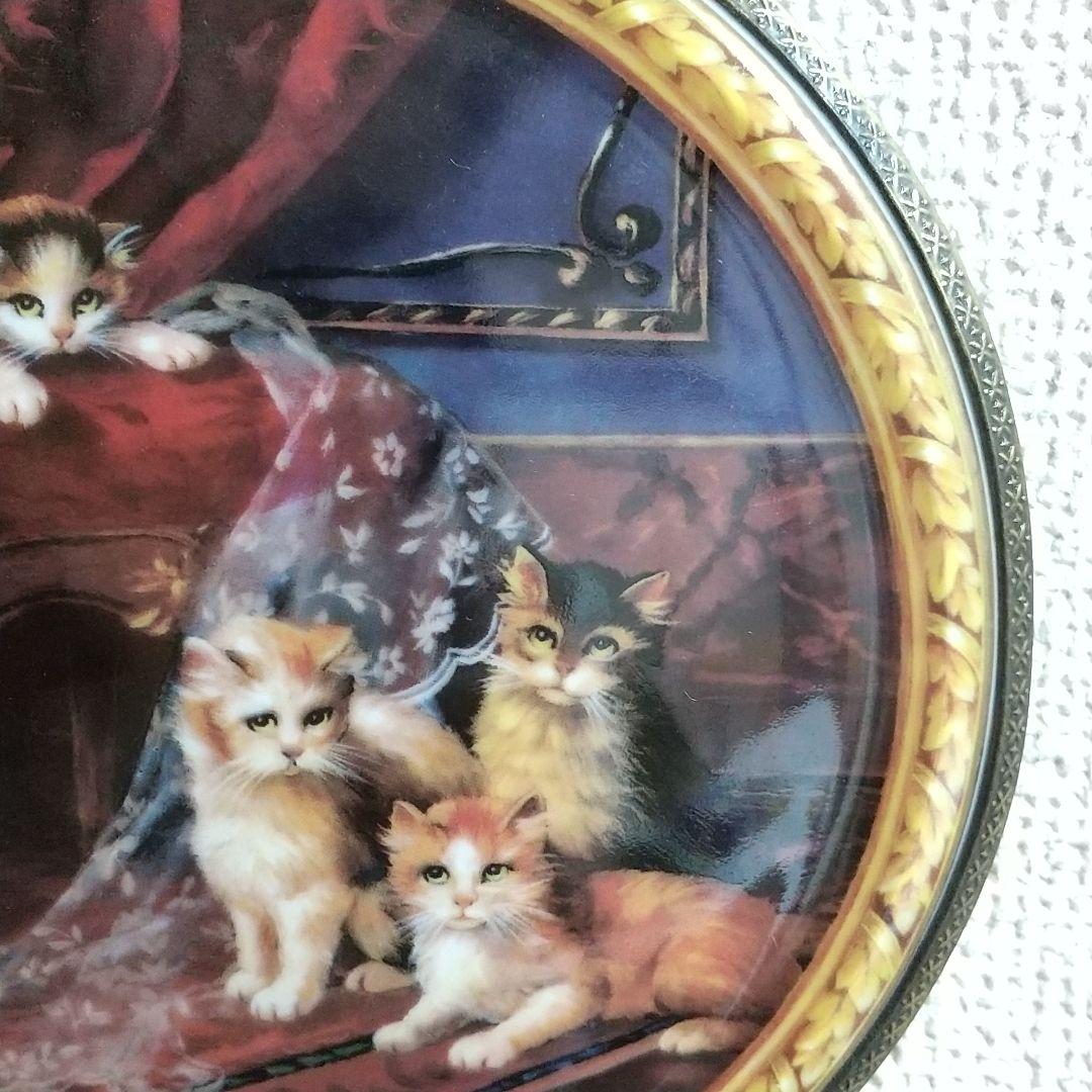 希少 マイセン 猫 壁掛け 飾り絵 プレート アンティークフレーム 003