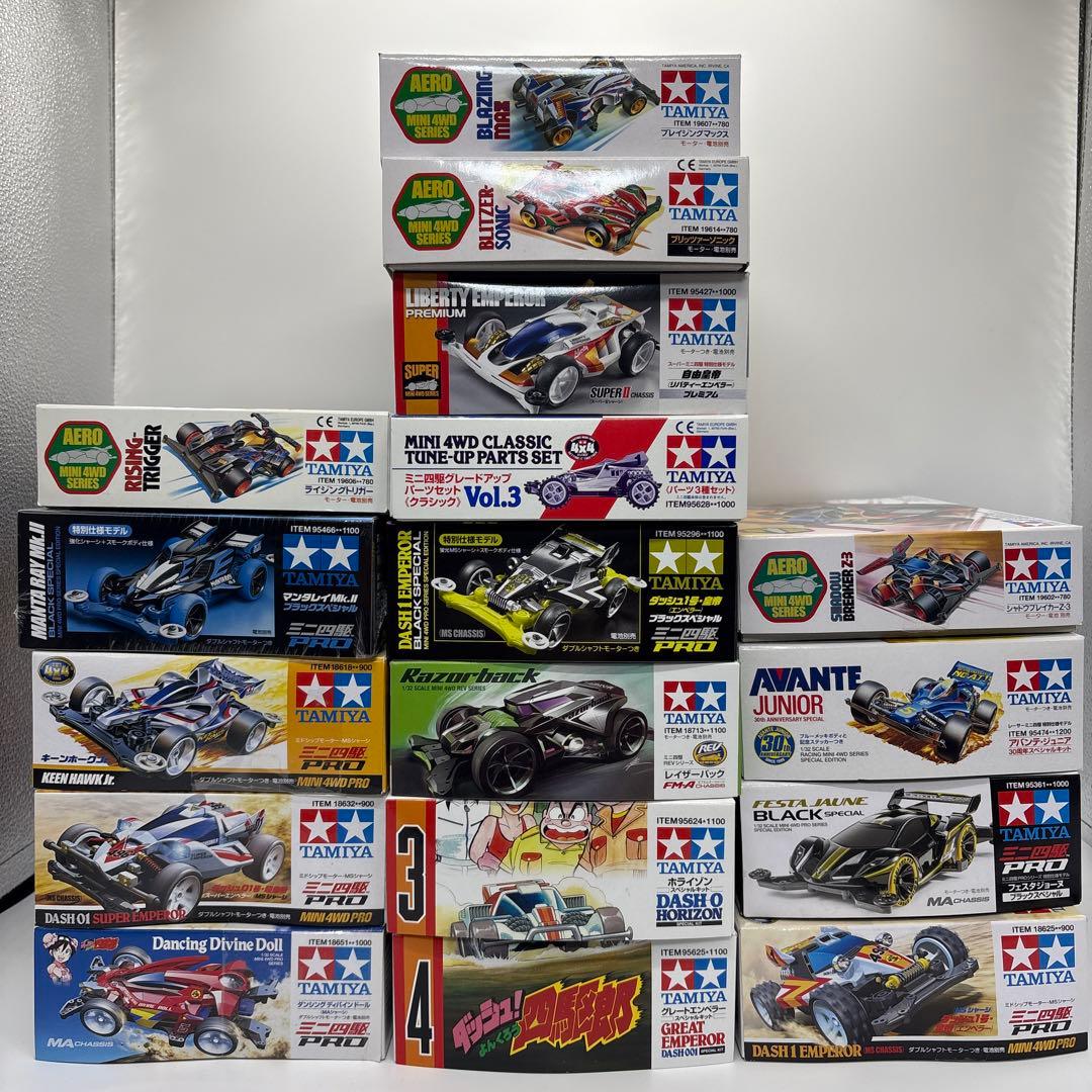 ミニ四駆17箱まとめ売り　未組立品 トミカプレミアムunlimited 爆走兄弟レッツ＆ゴー!! ミニ四駆