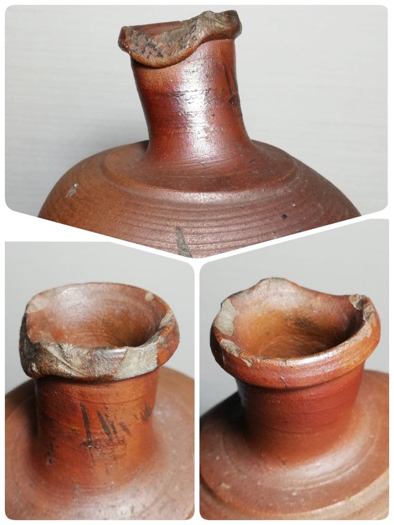 江戸末期 古備前 人形徳利 布袋尊 備前焼 花入 酒器 フラワーベース