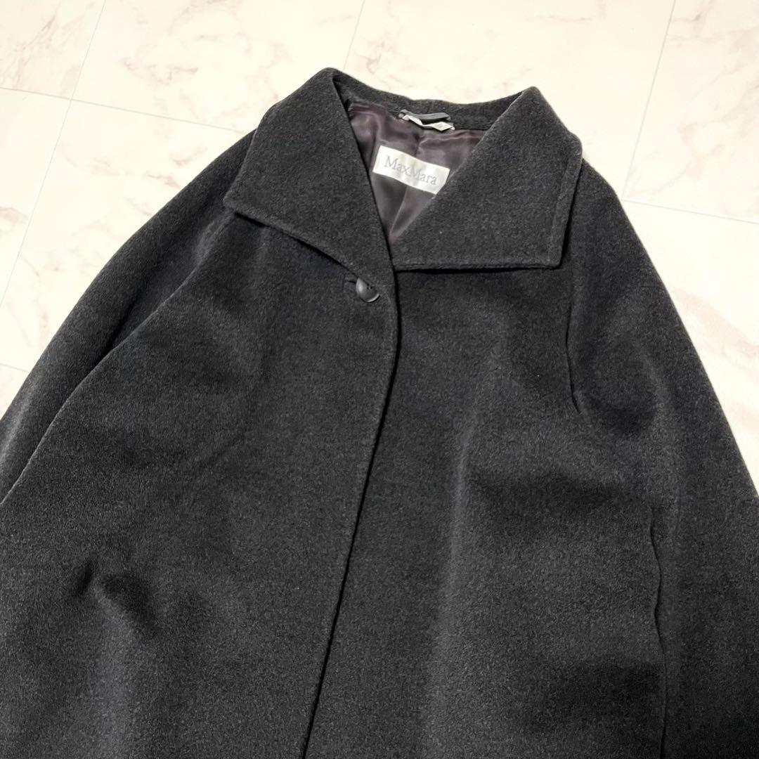 極美品 マックスマーラ 白タグ イタリア製 カシミヤ混 ロングコート 42
