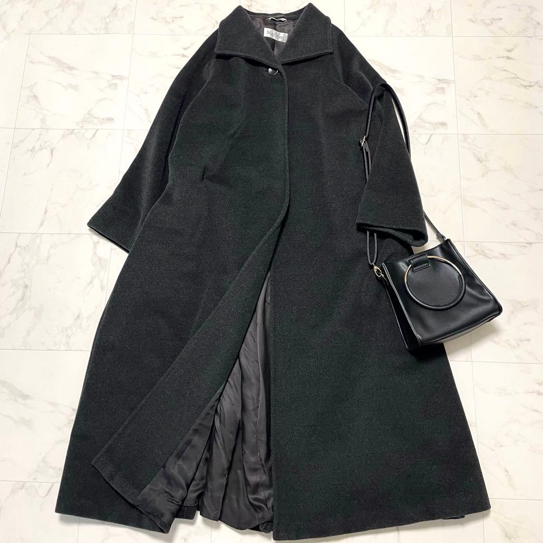 極美品 マックスマーラ 白タグ イタリア製 カシミヤ混 ロングコート 42