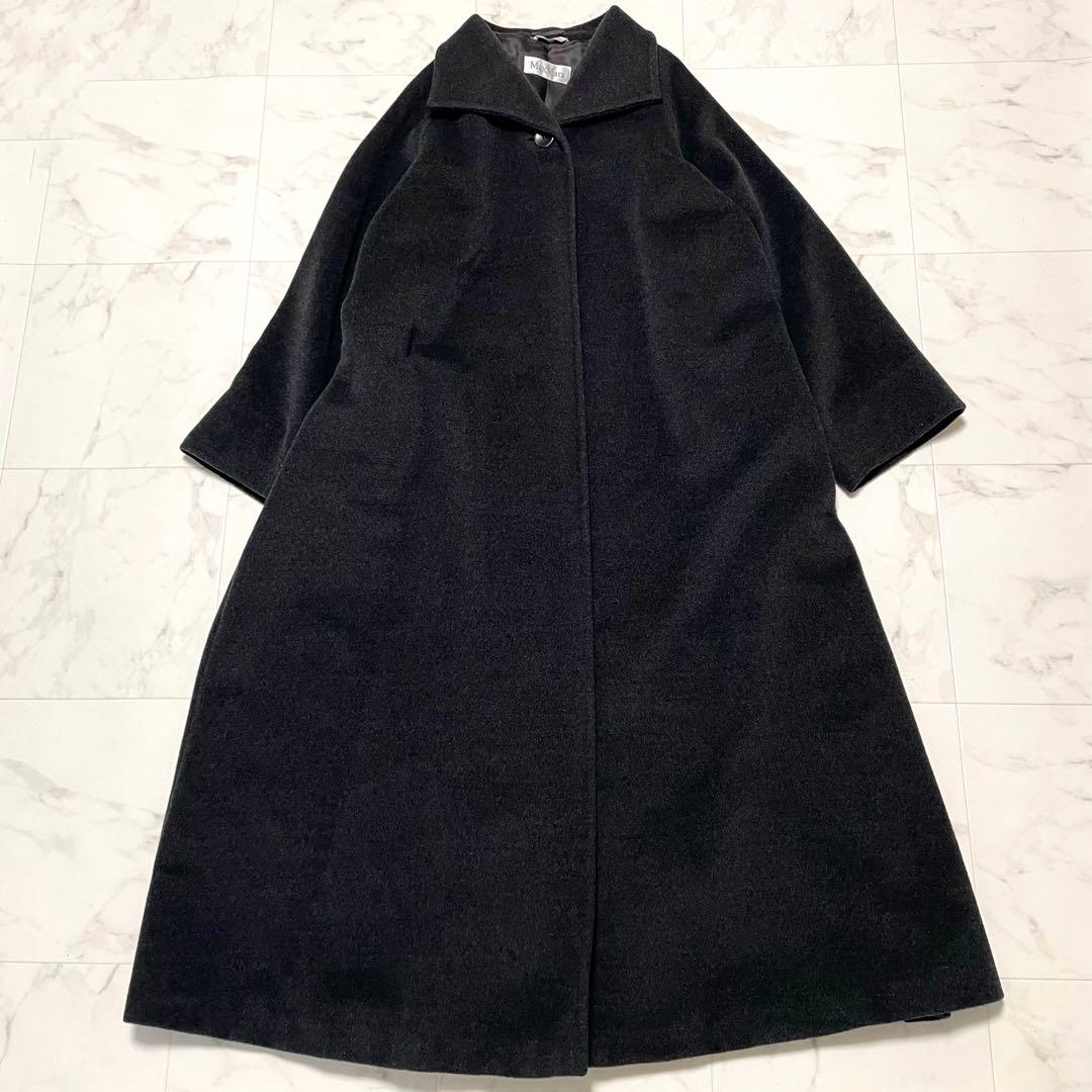 極美品 マックスマーラ 白タグ イタリア製 カシミヤ混 ロングコート 42