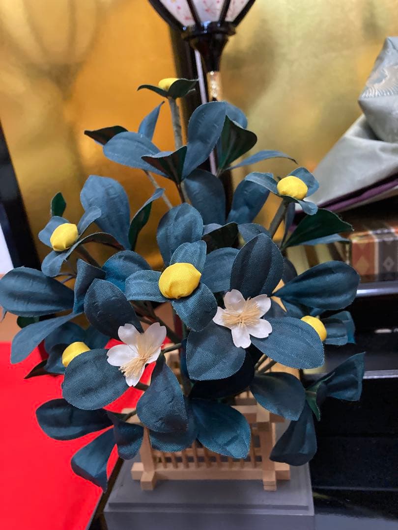 雛人形セット 親王飾り　西陣織　金屏風付き