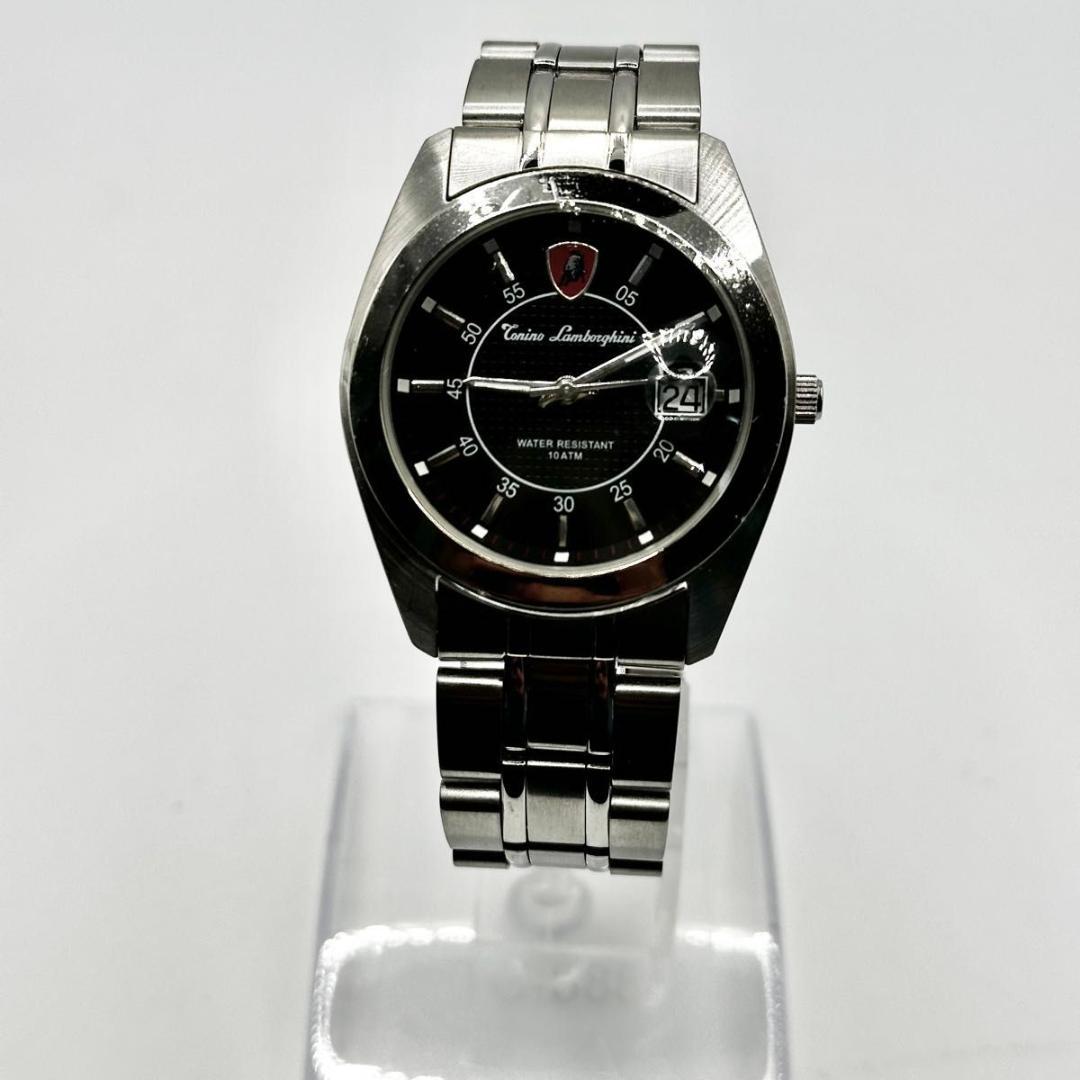本体保護シール付き トニノ ランボールギーニ 腕時計 クオーツ デイト メンズ