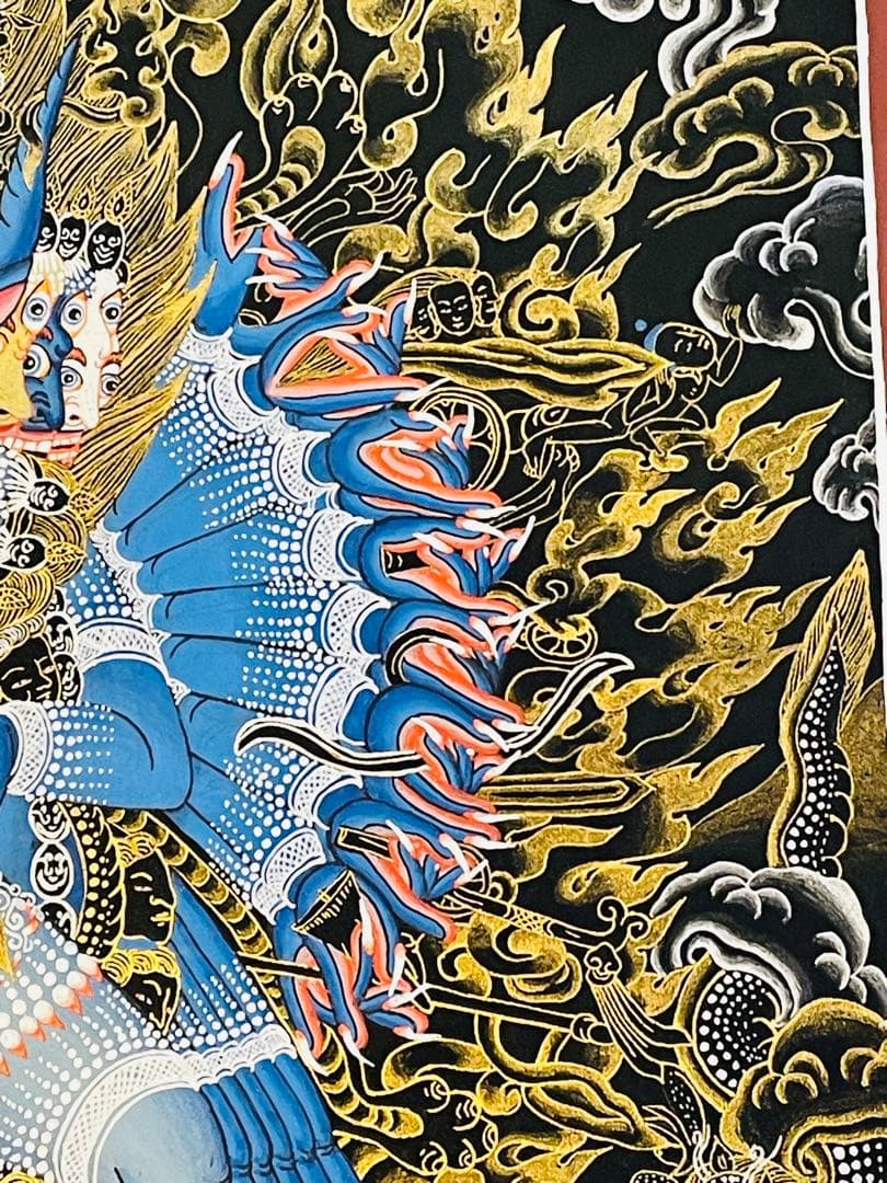 肉筆画 一点物 ヤマーンタカ 歓喜天 大威徳明王 曼荼羅 タンカ