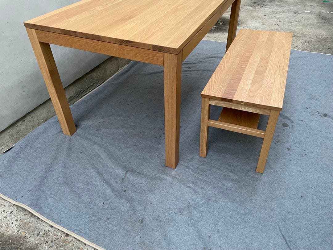 tmnk　美品　無印良品　オーク材　ダイニングテーブル　ベンチイス