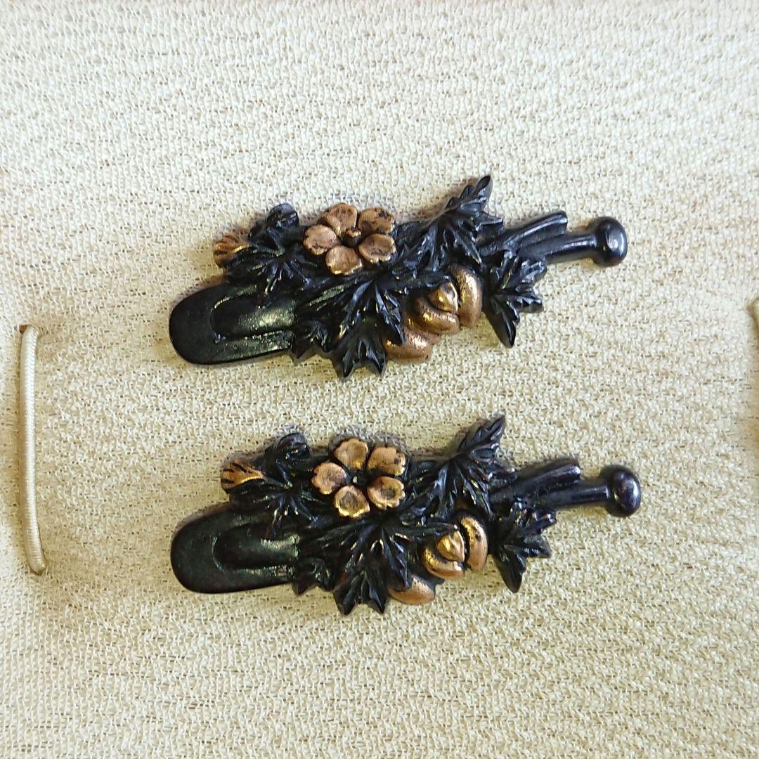 江戸時代後期 目貫 精密細工 江戸期 刀装具 武具 草花