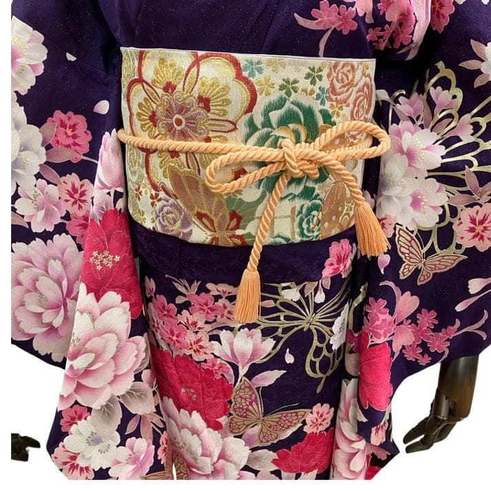 ≪早い者勝ち≫【美品】 振袖セット 成人式 正絹 振袖 現代柄 紫 -184 ●